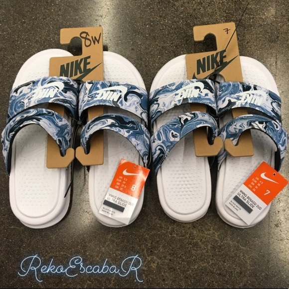 marble nike slides